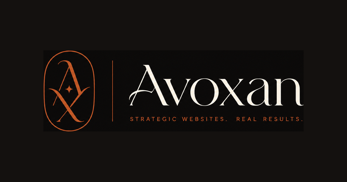 The Avoxan studio site, the page you are reading, dark editorial design with ember accents.